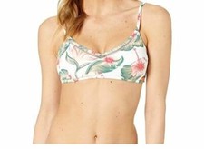 79 Roxy Swimwear Womens White Dreaming Day Full Bralette Bikini Swim Top XSmall