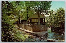Vintage Postcard TN Gatlinburg Twin Islands Motel Little Pigeon River ~11257