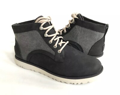 UGG BETHANY CANVAS BLACK LACE UP SHEARLING