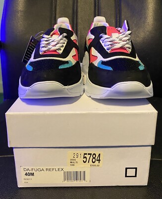 D.A.T.E. Sneakers Platform Dad Pink , Black & White Mix Material Cushion 9 1/2