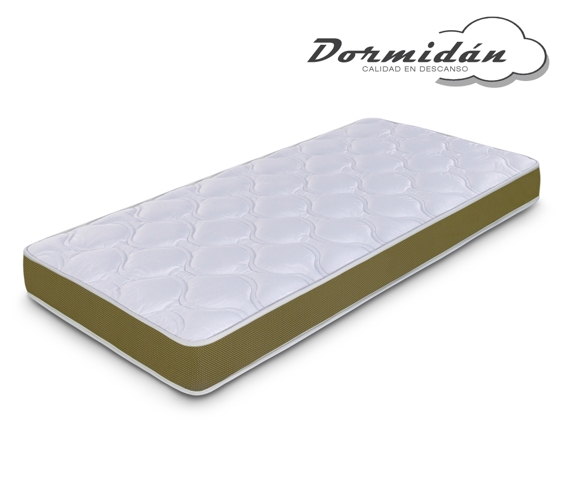 Colchon juvenil Green, con diferentes alturas, tejido Aloe Vera, Antiácaros