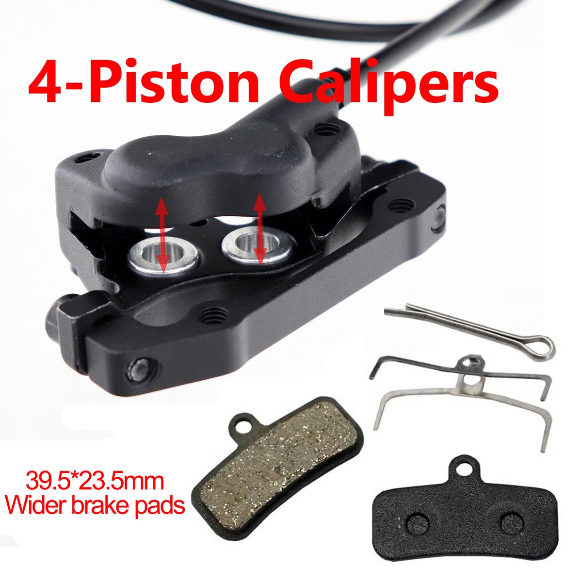 ZOOM HB-876E 4-Pistons Hydraulic Disc Brakes Front&Rear E-Bike