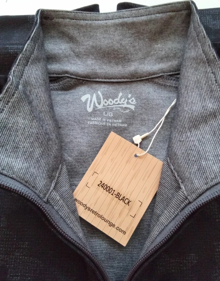 Woody's Retro Lounge 1/4 拉链迷彩黑色男式大号 — 第 3/3 张图片