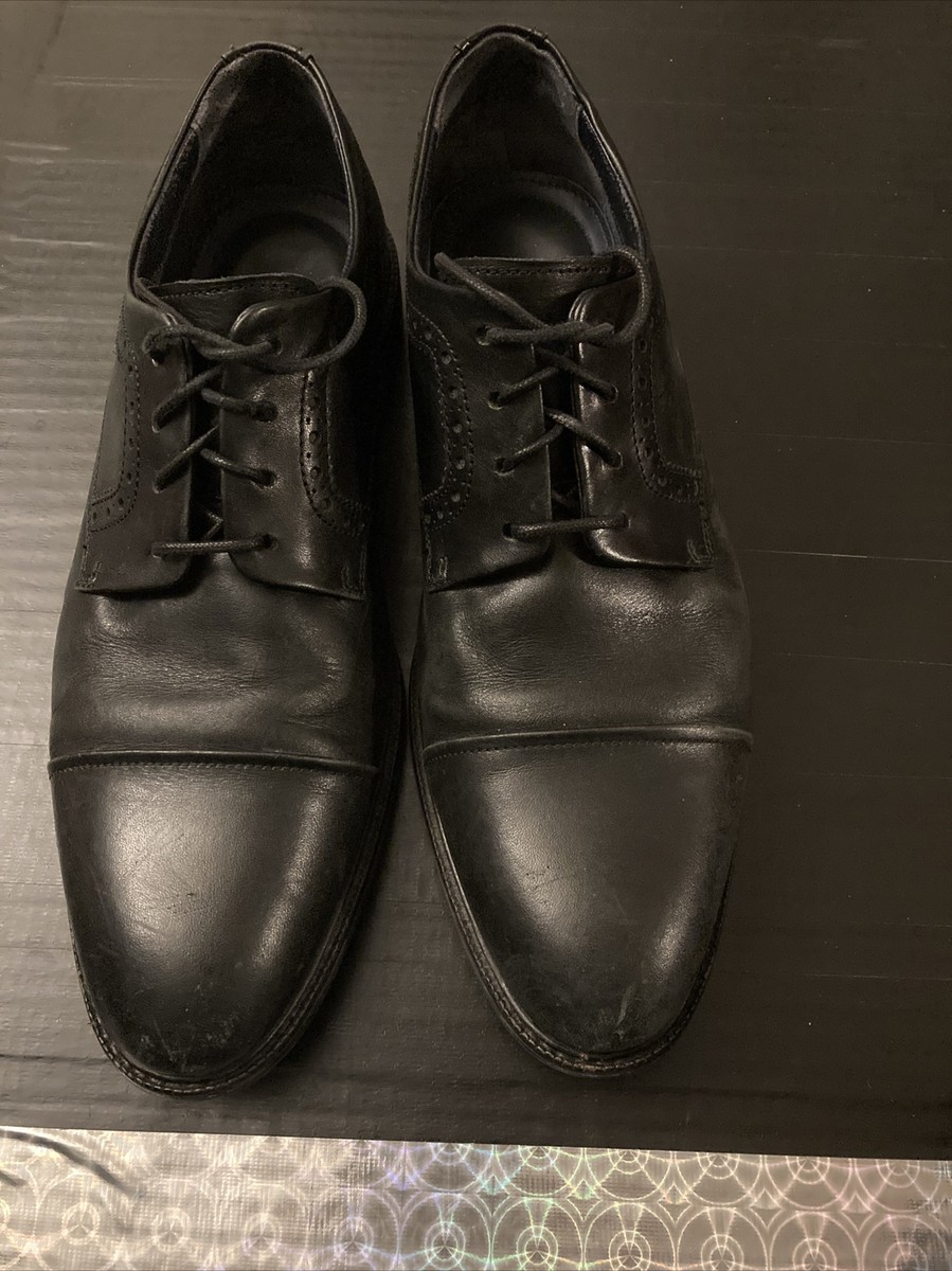 Cole Haan Grand OS Black Leather Cap Toe Lace Up Oxfords  display picture 1
