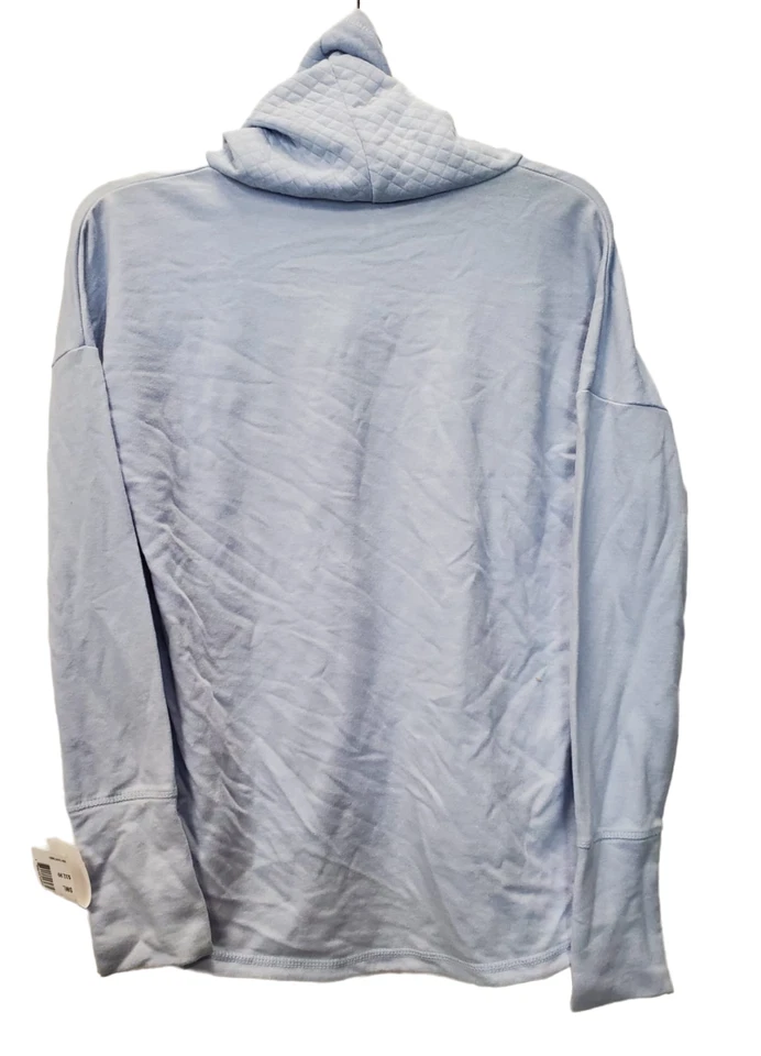 Top pulóver de manga larga con cuello capucha acolchado Soffe para mujer, azul pluma, grande Foto 3 de 4