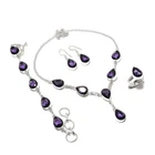 African Amethyst Gemstone 925 Silver Handmade Jewelry Set