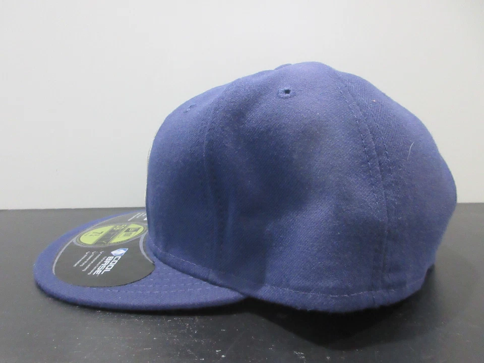 San Diego Padres Hat Cap Fitted Mens 7 3/4 Blue Gray Baseball Logo New Era - Image 4 of 4