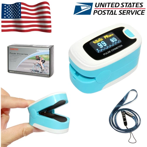 Finger Tip Pulse Oximeter Blood Oxygen SpO2 PR Heart Rate Monitor hanging rope