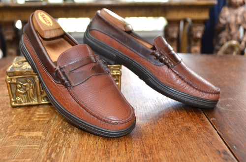 Allen Edmonds Driving Mocs Low Vamp Handsewn Two Tone Leather Loafer 43 Men 9 D - Picture 6 of 14