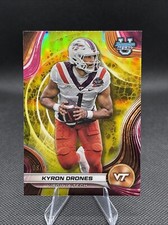 Kyron Drones 2024 Bowman Best University #52 Yellow Refractor /75 QB VT Hokies