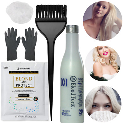 DIY Blond & Protect 8+ Hair Bleach Lightening  + 40 Vol Developer Complete Kit