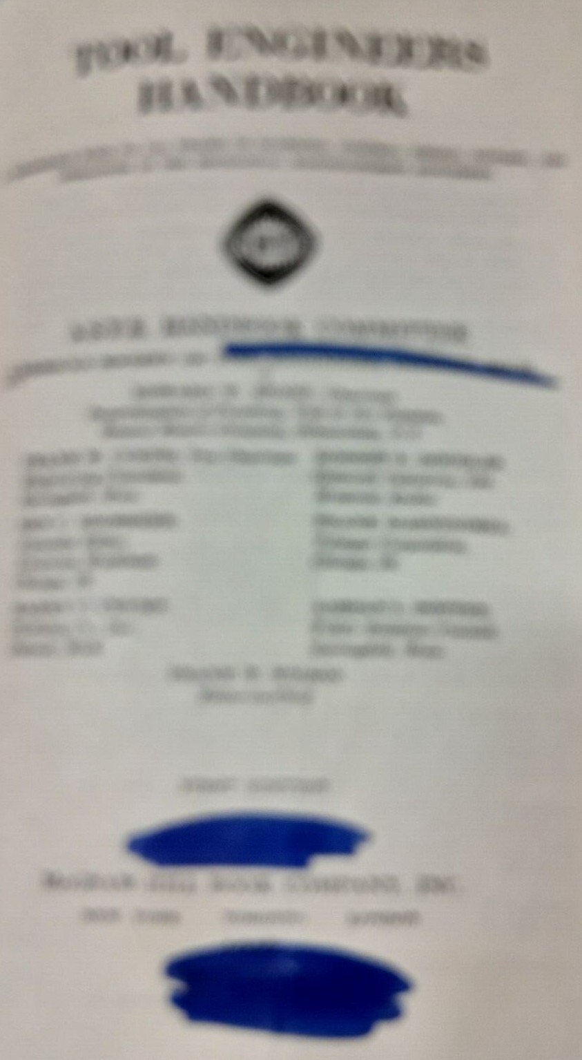 Tool Engineers Handbook ASTE McGraw-Hill  Vin 1949 HB G 220901