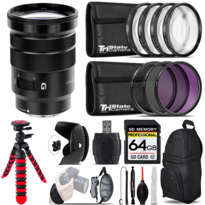 Sony E PZ 18-105mm f/4 G OSS Lens + Macro Filter Kit & More - 64GB Kit Kit