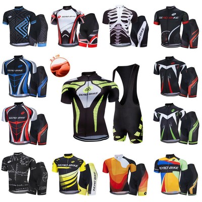 Herren Radfahren Atmungsaktiv Fahrrad Trikot & Hose Trägerhose Kurzarm Jersey