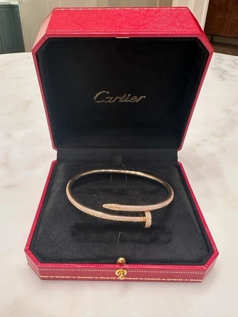 Cartier Juste un Clou diamonds and gold bracelet Size 16