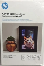 HP Advanced Photo Paper Papier Photo Evolue 100 Sheets Glossy New