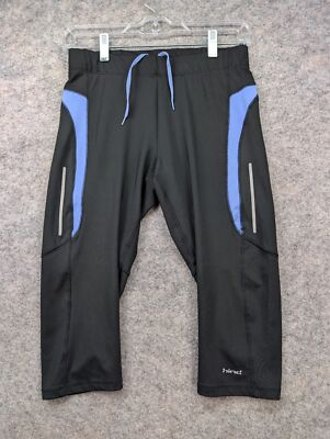 Hind Pants Womens Small Black Capri Elastic Waist Stretch Pull On Running Active