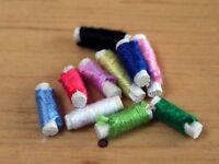 Reels Of Cotton, Dolls House Miniature Sewing Room 1/12 Scale Reels Of Cotton, Dolls House Miniature Sewing Room 1/12 Scale
