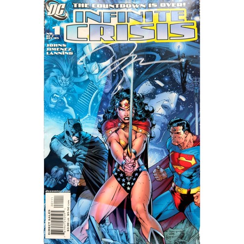 Infinite Crisis #1 DC 2005 Signed Jim Lee COA Midtown Comics 1st Print VF/NM