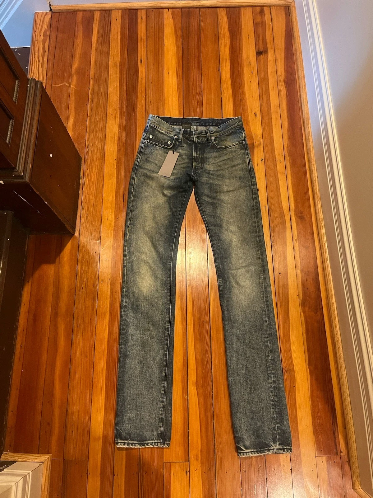 Dior — DIOR HOMME HEDI SLIMANE JAKE 19cm RUST DENIM JEANS DISTRESSED NWT 28/37 JAPAN