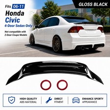 Highkick Duckbill Rear Trunk Wing Spoiler Lip For 06-11 Honda Civic Sedan Black Highkick Duckbill Rear Trunk Wing Spoiler Lip For 06-11 Honda Civic Sedan Black