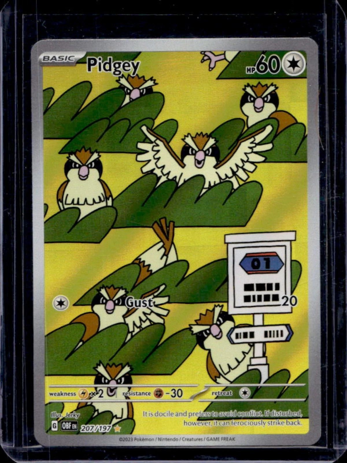 2023 Pokemon SV Obsidian Flames Pidgey Illustration Rare #207/197