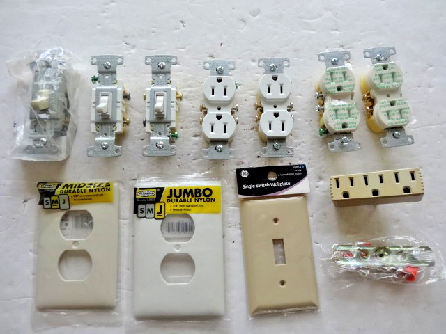 NOS Electrical Outlet Receptacles & Covers, Light Switches & Cover, More