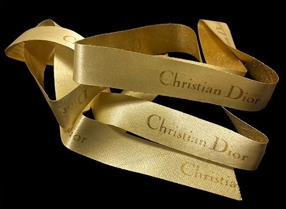 RUBAN CHRISTIAN DIOR DORÉ UNE FACE LONGUEUR 1,08CM OCCASION SOLDÉ - Photo 1/4