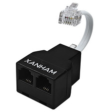 Phone Cable 2 Way Splitter RJ11 6P4C Telephone Line Cord Adapter with 3 Inch Cab
