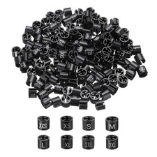 200 Pcs XXS/XS/S/M/L/XL/2XL/3XL Black Clothes Hanger Markers Fit 3mm Rod