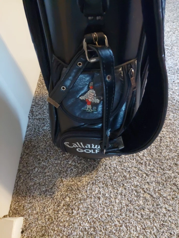Сумка для гольфкара Callaway Big Bertha кожаная с мягким ремешком черная винтажная - Изображение 4 из 4
