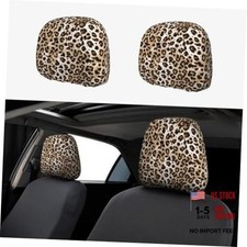 2 PCS Car Headrest Cover Leopard,Universal Soft Elastic Easy to Leopard 2