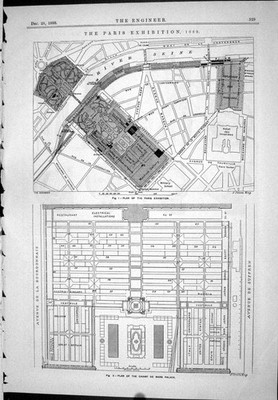 Old 1888 Plan Paris Exhibition Champ De Mars Vacuum Ice-Making Southb Victorian