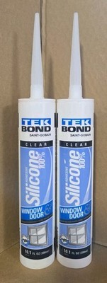 2 Tek Bond Clear 100% Silicone Caulk Adhesive Window & Door 10.1 OZ Sealant 