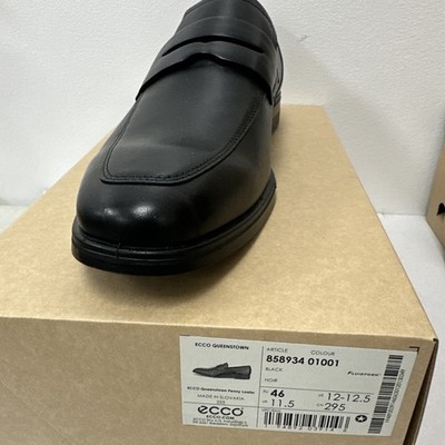 ECCO 858934 - Queenstown Black 01001 - Leather Penny Loafer - Size 12-12.5