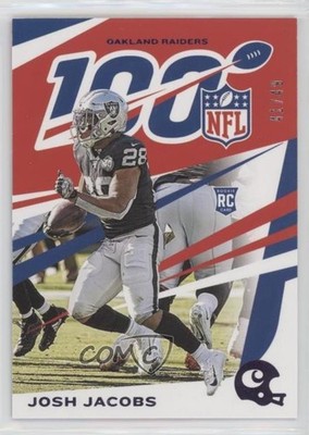 2019 Panini Chronicles NFL 100 Purple 41/49 Josh Jacobs #74 Rookie RC 0s23