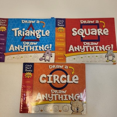 Chris Hart Books For Kids- Draw A Square, Draw A Triangle, Draw A Circle 3 Pack