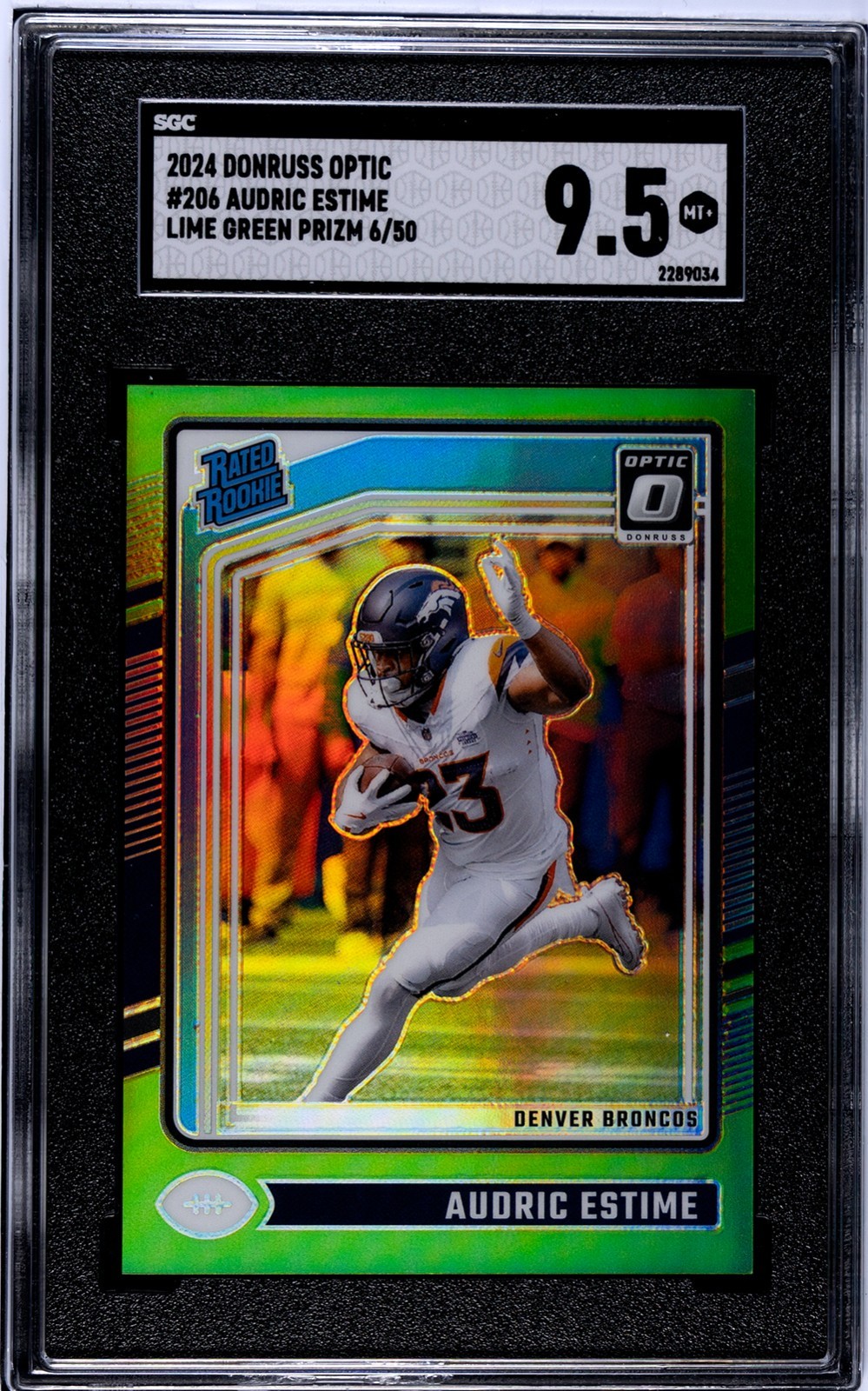 2024 Donruss Optic - Rated Rookie Audric Estime #206 Lime Green /50 Graded 10
