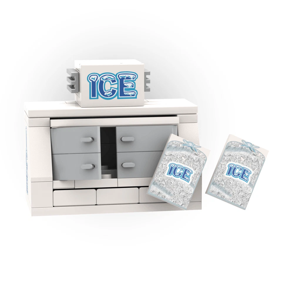 Ice Vending Machine -  Custom Building Set - Custom Printed - Minifig Brick City - Image 4 of 4