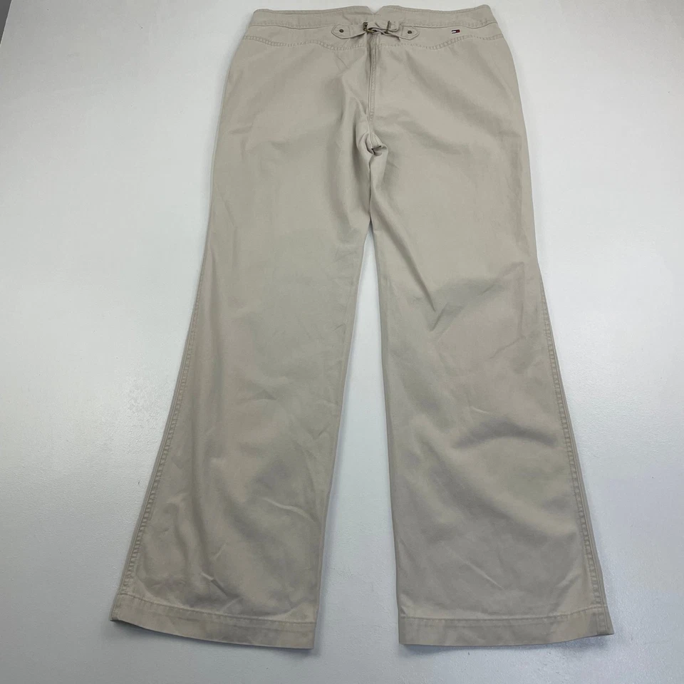 Tommy Hilfiger Pantalón Chino Beige Pierna Ancha Mujer Reino Unido 10 Largo Foto 4 de 4