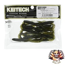 NEW KEITECH Mud Wag Mini 3.5-inch 102 Watermelon Pepper Lure