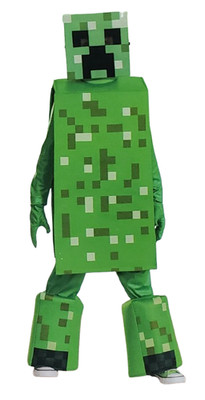 DISGUISE KID'S MINECRAFT GLOW-IN-THE-DARK CREEPER COSTUME, CHOOSE SIZE *NEW