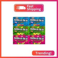 Mike and Ike Pleasure Pack Bundle: (6) 5oz Boxes, (2) Berry Blast, (2) Original