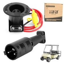 DC 3-Prong Charger Plug  Receptacle for Club Car DS 2000-up 48V Golf Cart 
