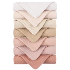 Baby Muslin Washcloths 7-Pack, 100 Cotton Baby Bath Washcloths, Soft  Absor...