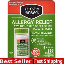 24 Hour Allergy Relief 365-Count, 10 mg Cetirizine Hydrochloride Antihistamin...