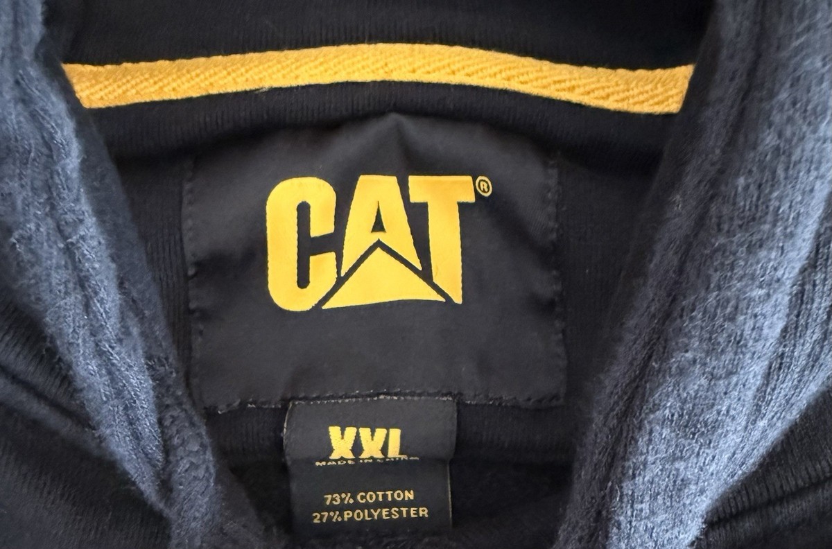 EUC Men’s CAT Caterpillar Trademark Hoodie - Black/Yellow - Size XXL View 3