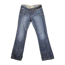 Vigoss Gold Womens 9/10 Bootcut~Jeans~~32W×32L~Embelished~Rhinestones~Distressed