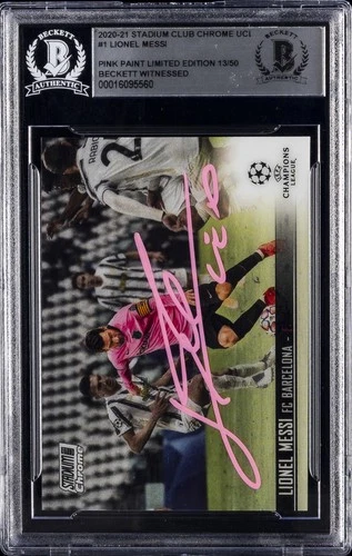2020-21 TOPPS STADIUM CLUB CHROME UCL #1 LIONEL MESSI BGS AUTHENTIC