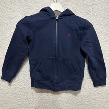 Polo Ralph Lauren Toddler Navy Blue Full Zip Up Hoodie Sweatshirt Size 7